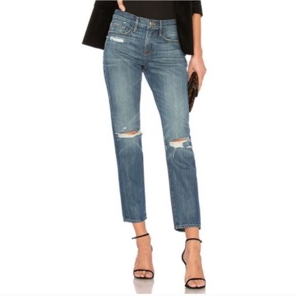 Frame -64‎ Denim Le Boy High Waist Jeans in Kirkwall Wash Women's Size 25 - Picture 1 of 10